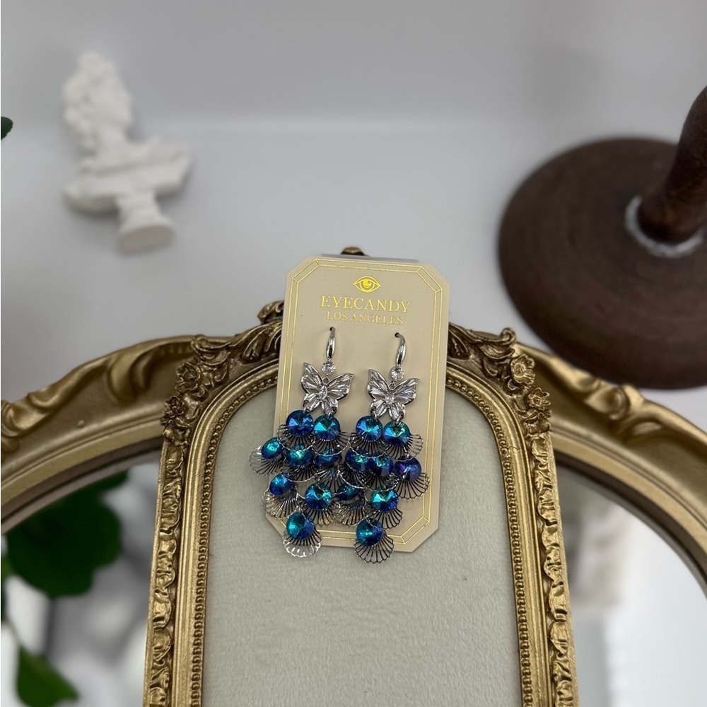 EyeCandy Los Angeles Statement Butterfly Earrings - Picture 4 of 9